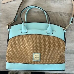 Dooney & Bourke Light Blue/mint and Brown Satchel